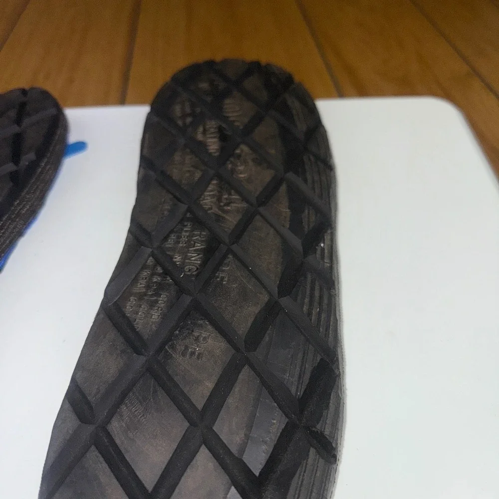 Alpargatas Blue Striped Elastic Slip On Sandals nylon y tire soles venezuela‎